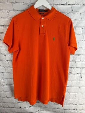 POLO RALPH LAUREN Orange Polo Shirt | Classic Preppy Golf Casual | Size L